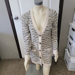 Ethereal crane black and white cardigan